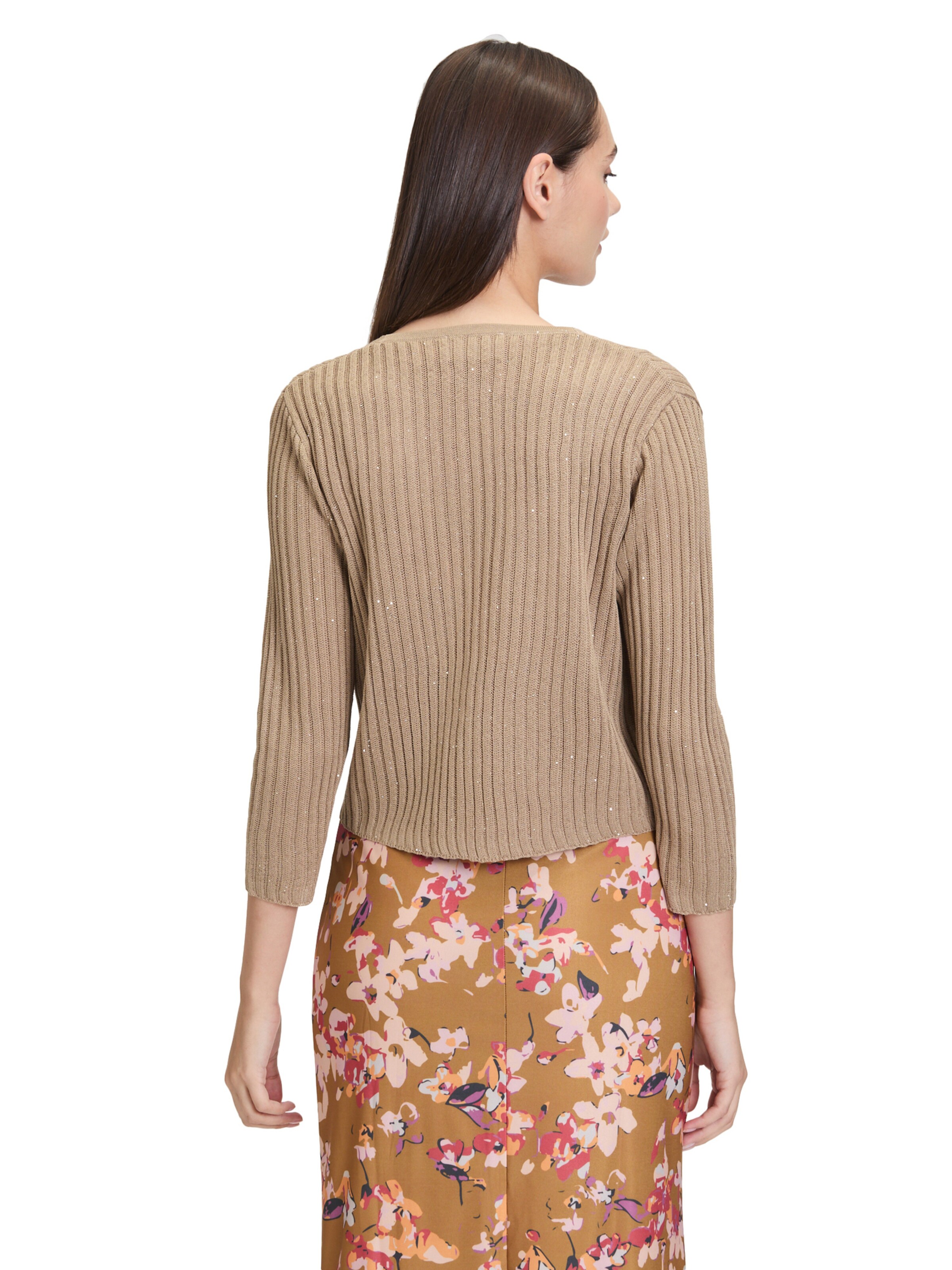Cartoon Strickjacke in Beige