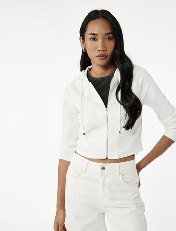 Koton Sweatvest in Wit: voorkant