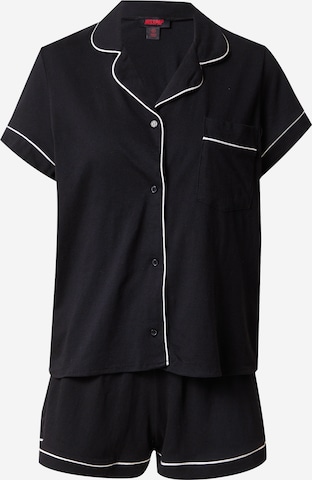 Misspap Short Pajama Set in Black: front