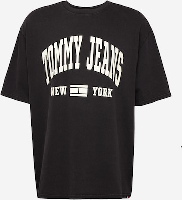 Tommy Jeans Majica 'VARSITY' | črna barva: sprednja stran
