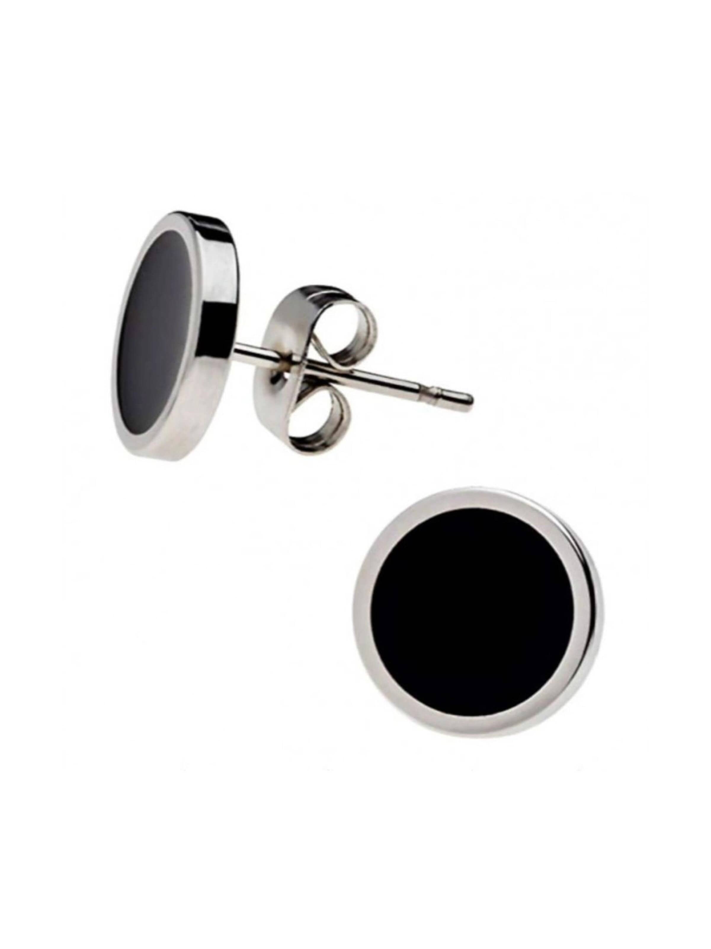 Boucles d'oreilles Maxte en noir : devant