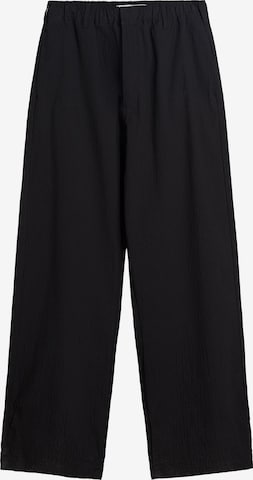 Bershka Wide Leg Housut värissä musta: etupuoli