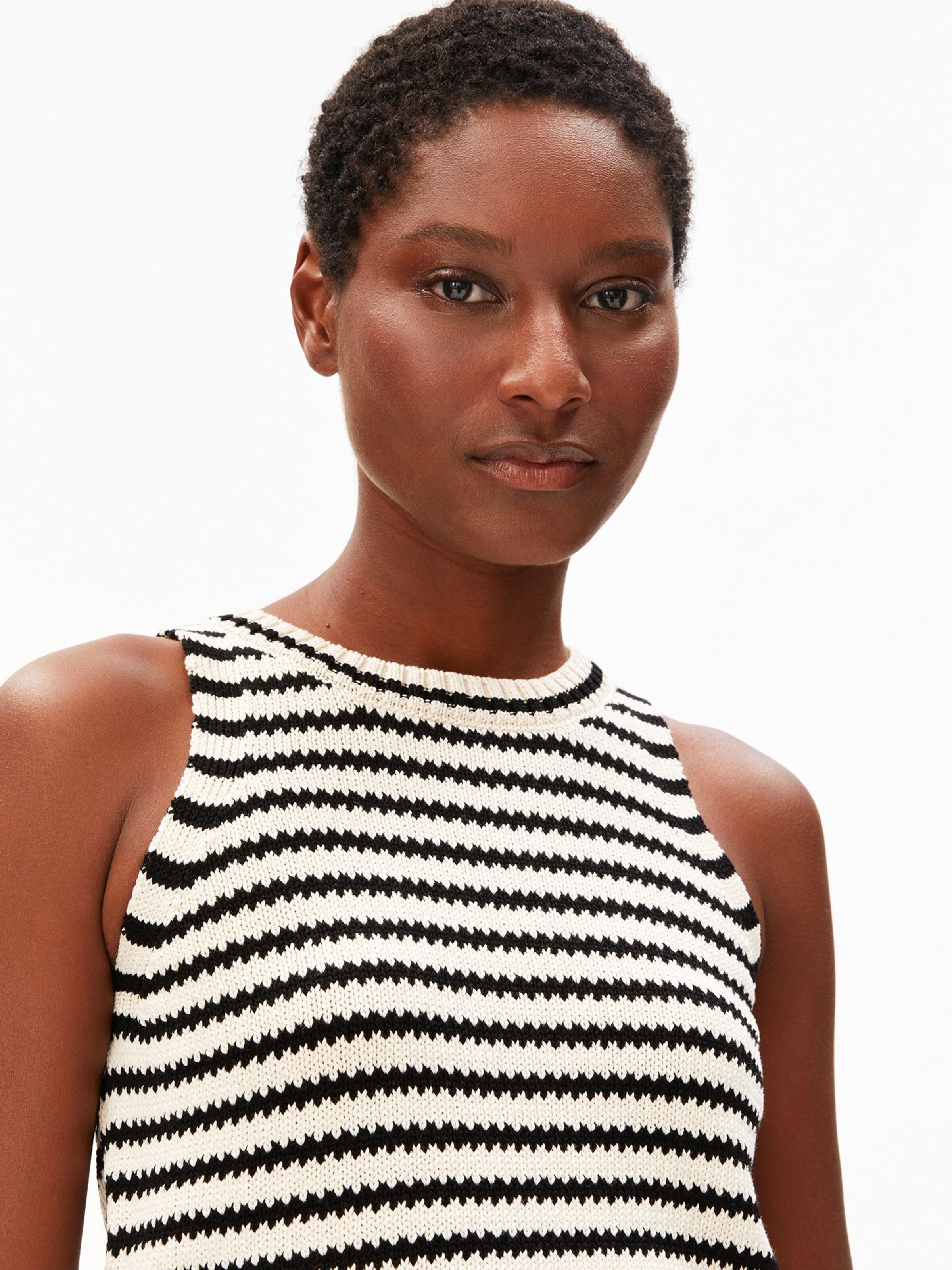 ARMEDANGELS Stricktop STRIPE in Beige: Vorderseite