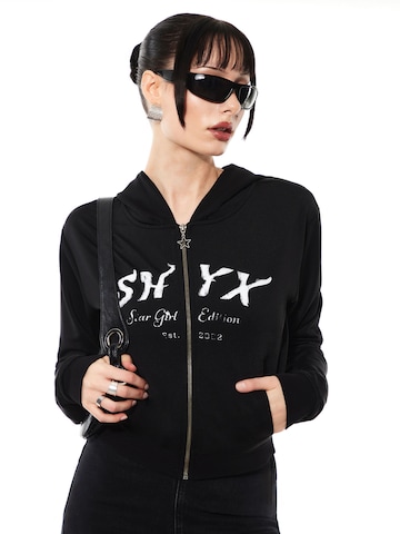 SHYX - Sudadera con cremallera en negro: frente