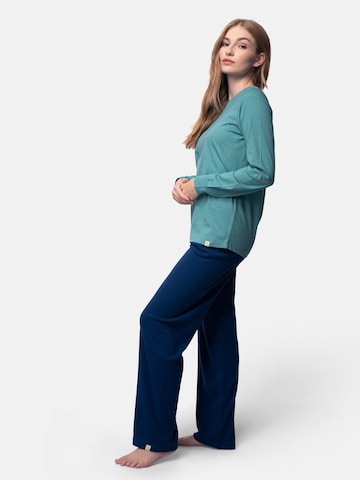 greenjama Pajama Shirt 'Langarm-Shirt mit Woll-Anteil und Bündchen' in Green