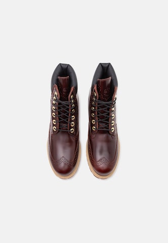 TIMBERLAND Боти с връзки в червено