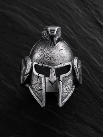 REYTEL Pierścionek 'SPARTAN HELMET' w kolorze srebrny