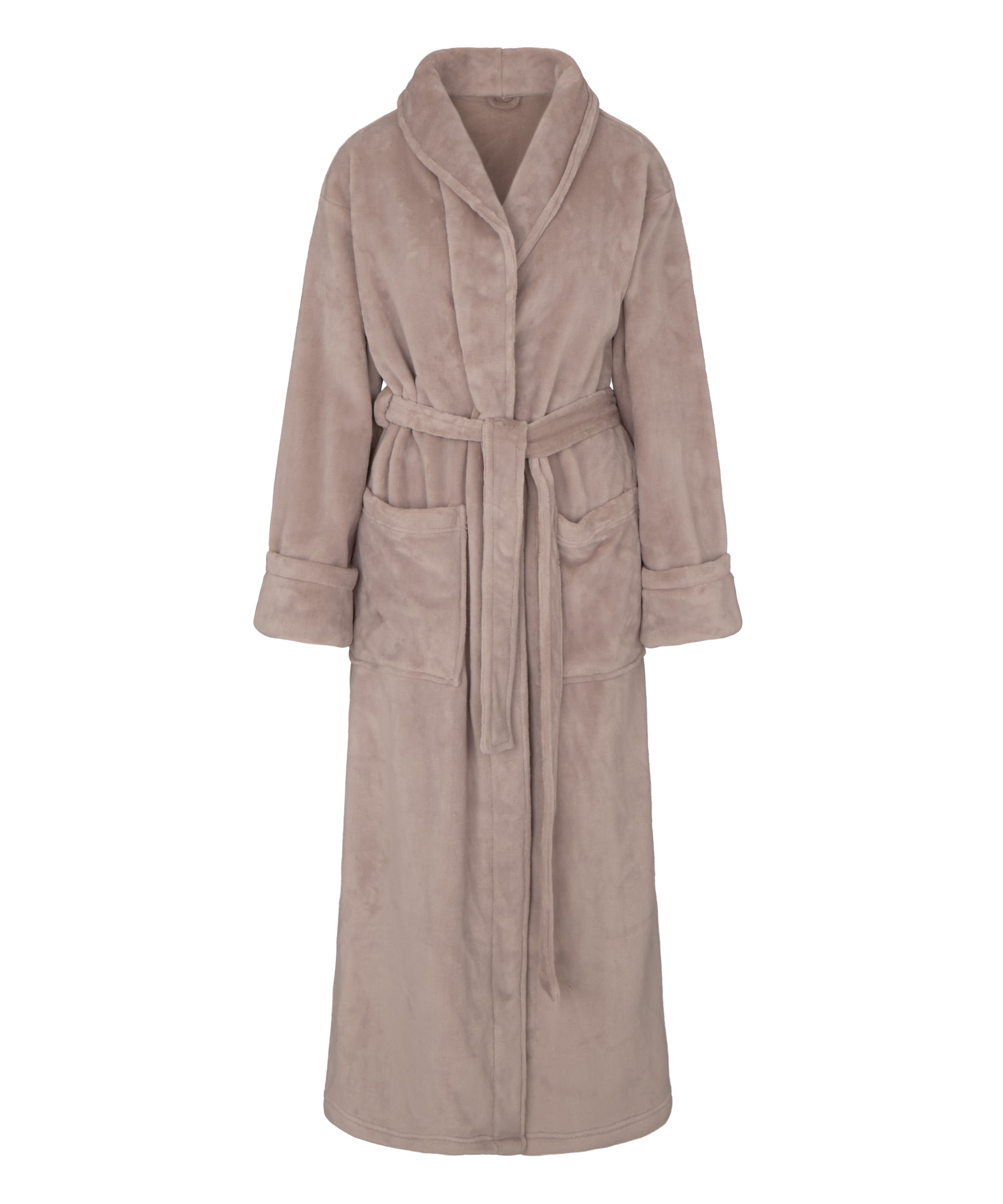 Hunkemöller Badjas lang  'Bathrobe' in Beige: voorkant