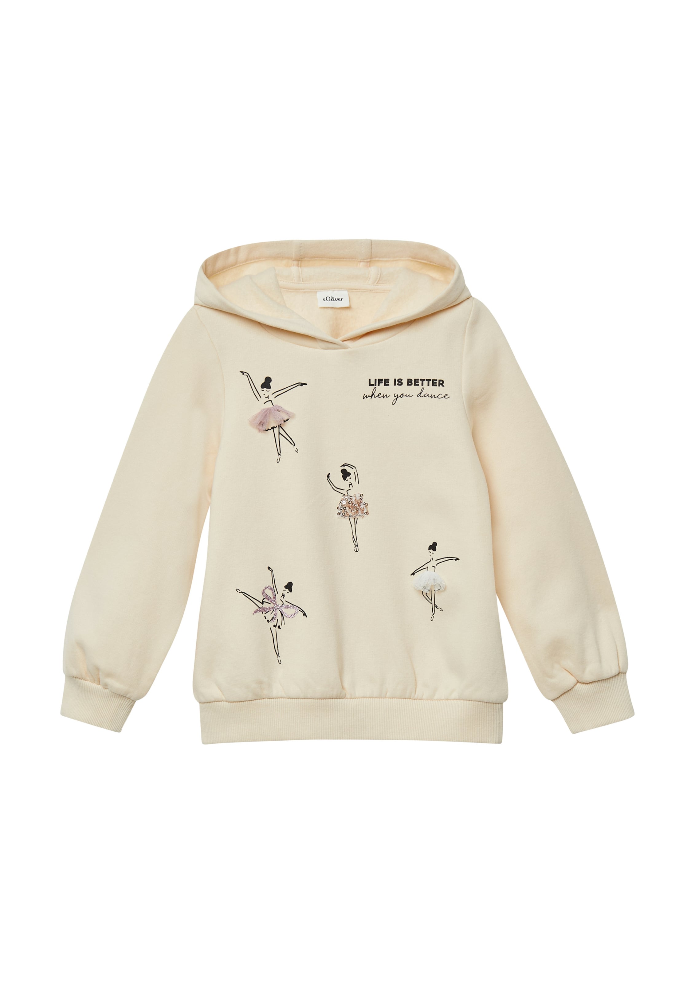 Sweat-shirt s.Oliver en beige : devant