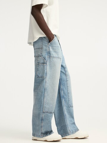 Wide Leg Jean Pull&Bear en bleu