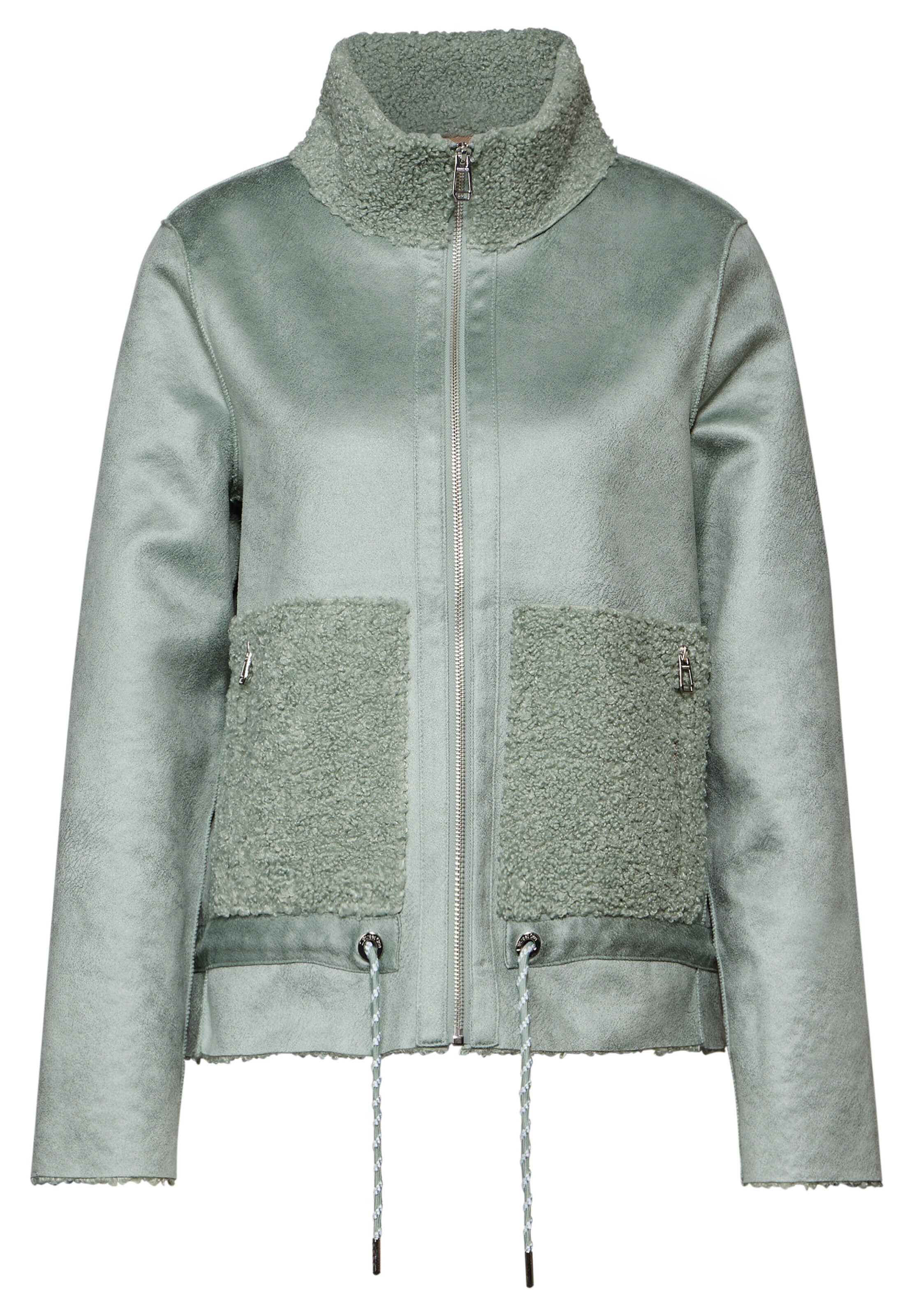STREET ONE Jacke im Shearling-Look in grün, Produktansicht