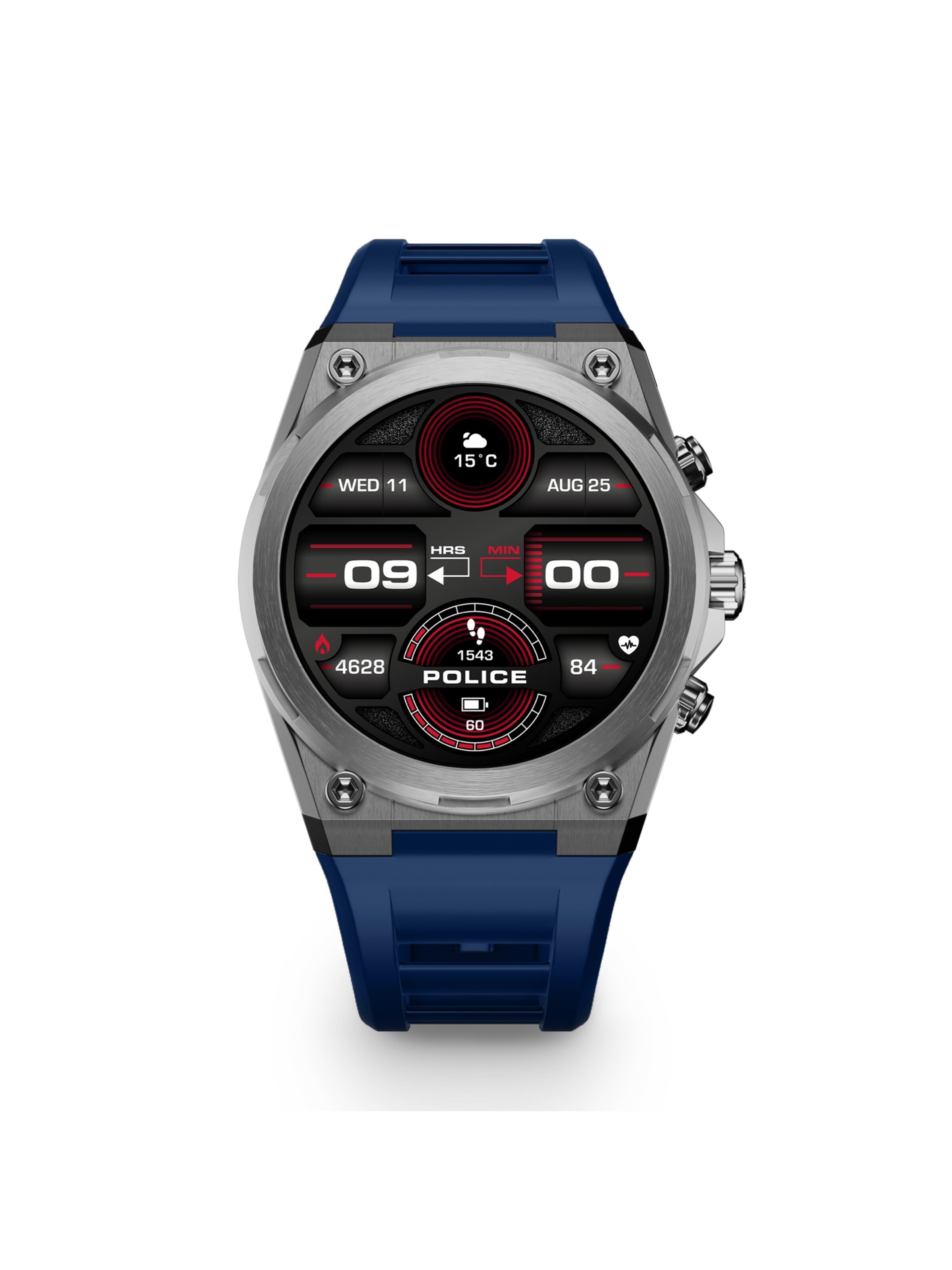 POLICE Digital watch ' My.Avatar 2 ' in Blue: front