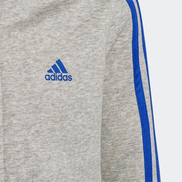 ADIDAS SPORTSWEAR Athletic Zip-Up Hoodie 'Essentials 3-Stripes' in Grey