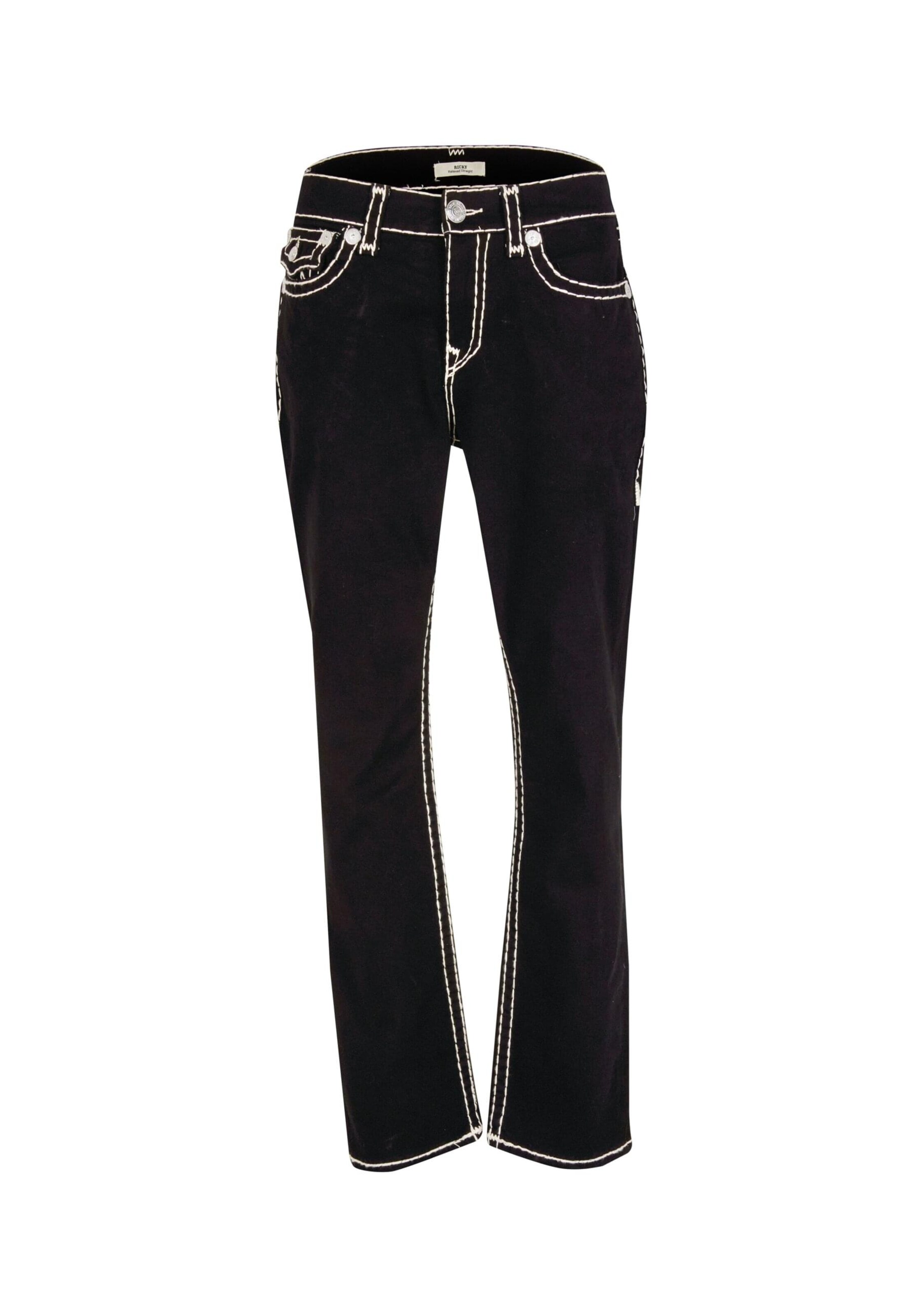 True Religion Regular Jeans 'Ricky' in Zwart: voorkant