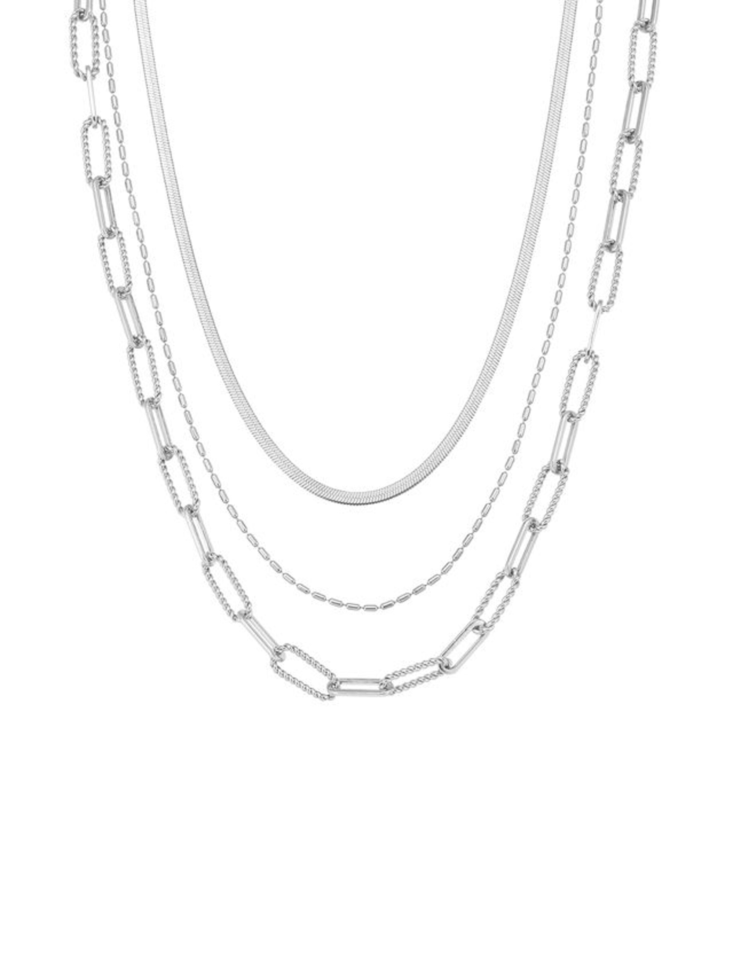 Hey Happiness Ketting 'Timeless Triple' in Zilver