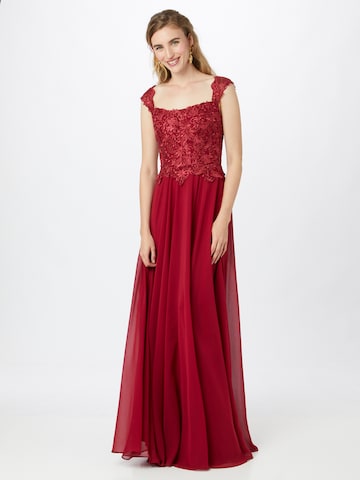 LUXUAR فستان سهرة بلون أحمر: الأمام