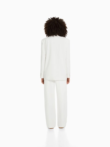 Bershka Loose fit Pleated Pants in White