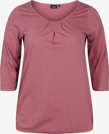 Zizzi Blouse 'Mloa' in Bruin: voorkant