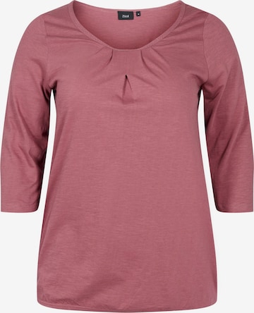 Zizzi - Blusa 'Mloa' em castanho: frente