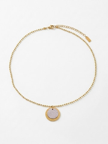 DNSK Copenhagen Kæde 'LIV Waterproof 18K Gold Plated Duo Tone Necklace – Adjustable Chain & Brushed/Sanded Stainless Steel' i guld: forside