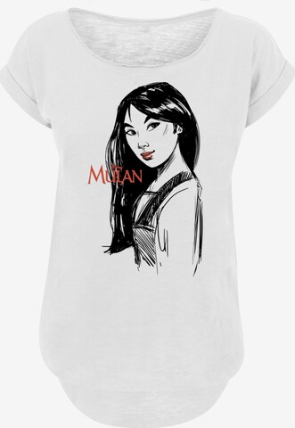 F4NT4STIC Shirt 'Mulan Sketch' in Wit: voorkant