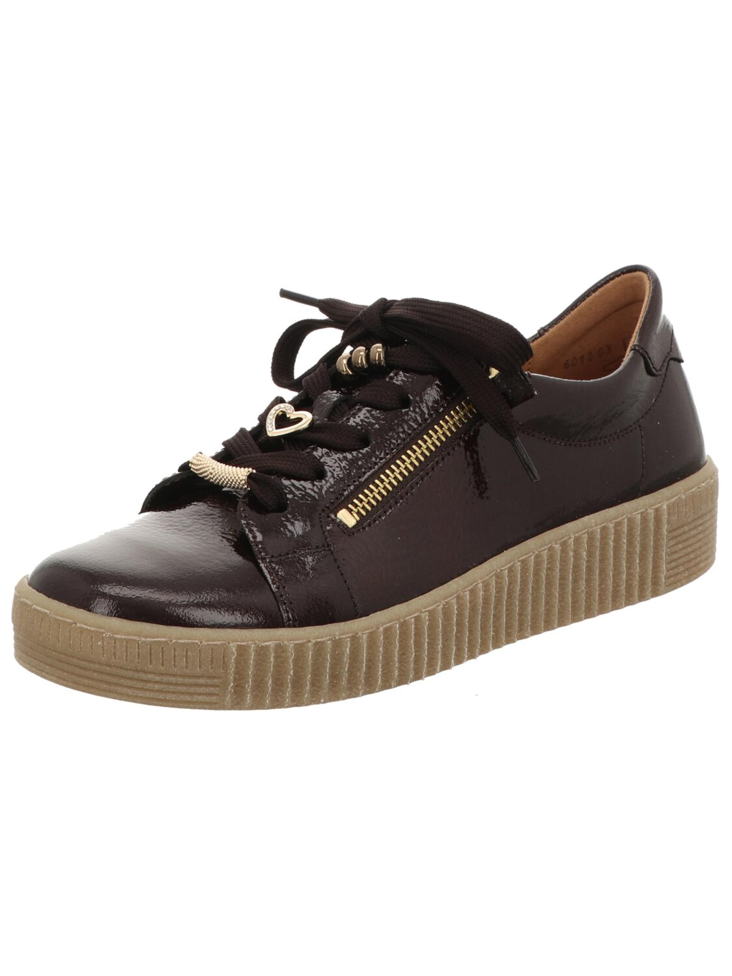 GABOR Låg sneaker 'Sneaker Low Damen 6010.03.003 Lackleder in braun' i brun: framsida
