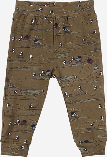 NAME IT Pantalon 'OLIVER' en gris fumé / kaki / noir / blanc, Vue avec produit