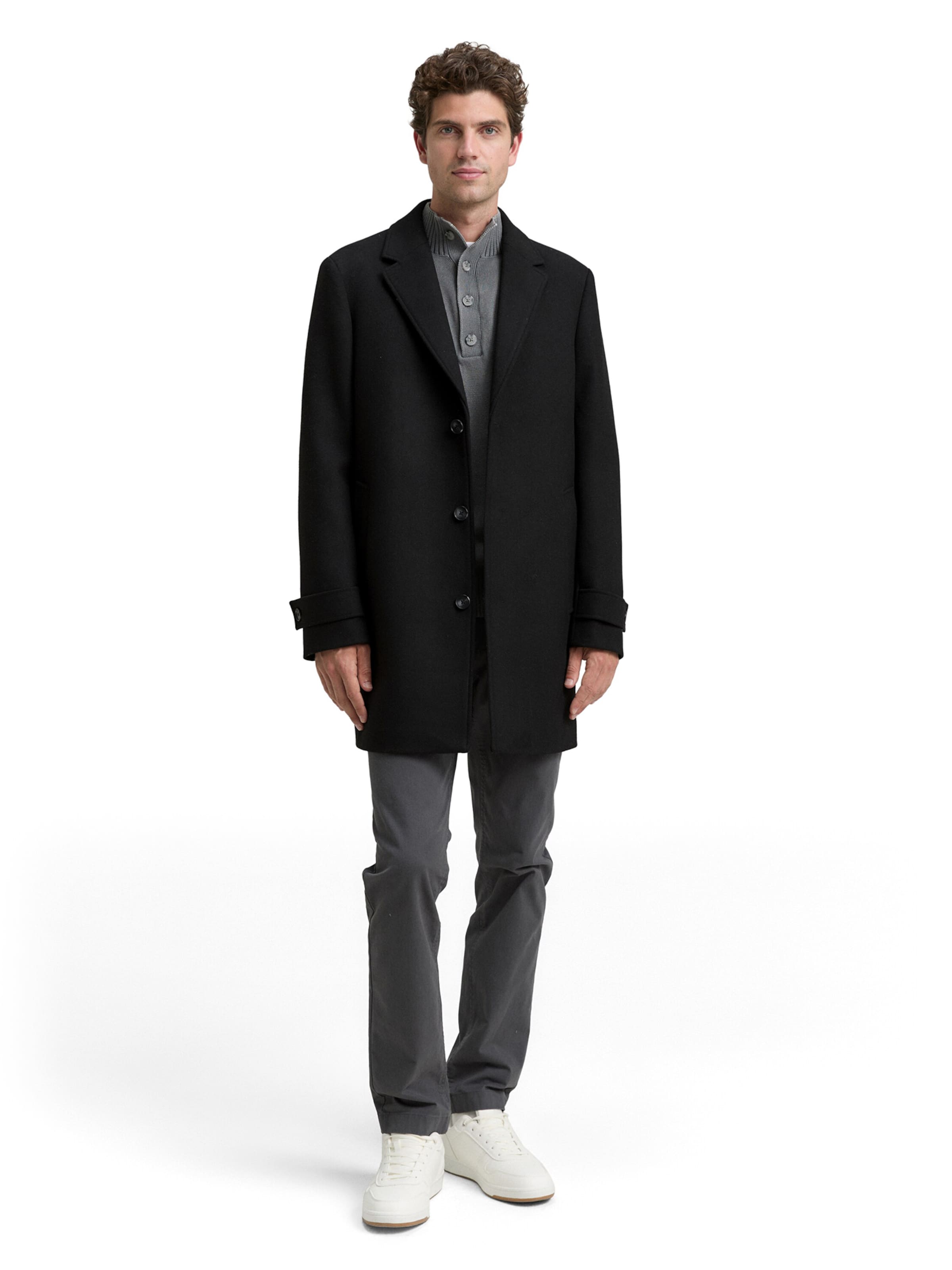 TOM TAILOR Winter coat in Black