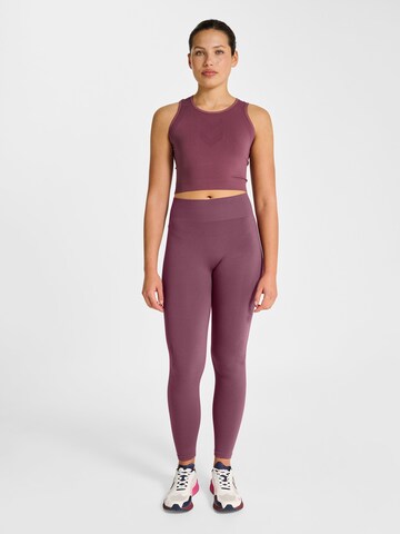 Hummel Skinny Workout Pants in Purple
