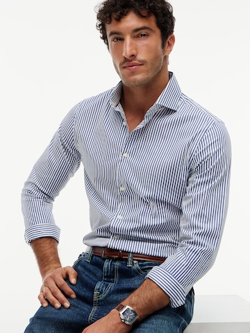 TOMMY HILFIGER Slim fit Zakelijk overhemd 'New York' in Blauw