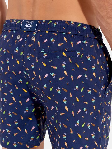 HOM Zwemshorts ' Beach Boxer Summer ' in Blauw