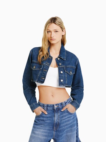 Bershka Between-Season Jacket in Blue: front