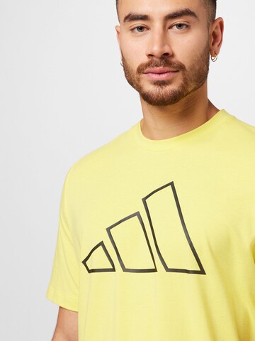 ADIDAS PERFORMANCE Performance shirt 'Train Icons 3-Bar' in Yellow