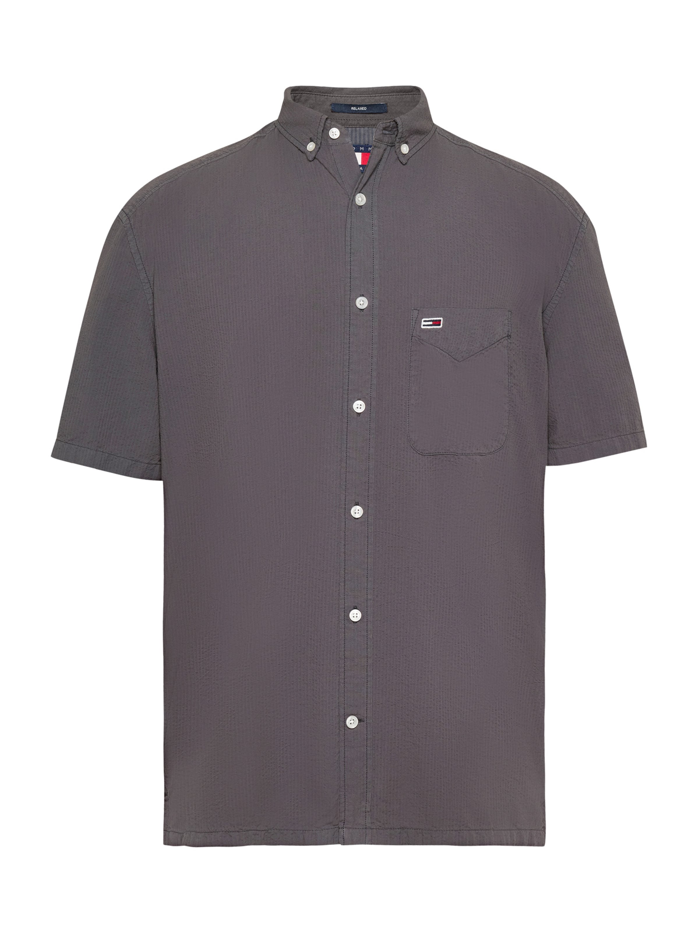 Tommy Jeans Regular fit Πουκάμισο σε μαύρο: μπροστά