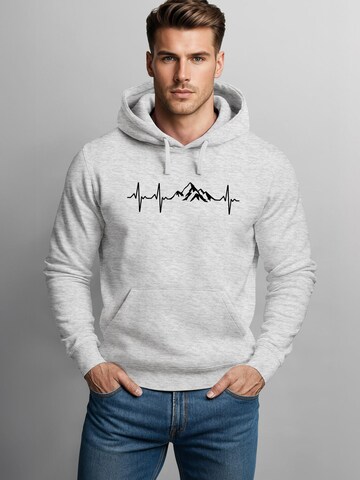 Neverless Sweatshirt 'Berg Herzschlag' in Grey