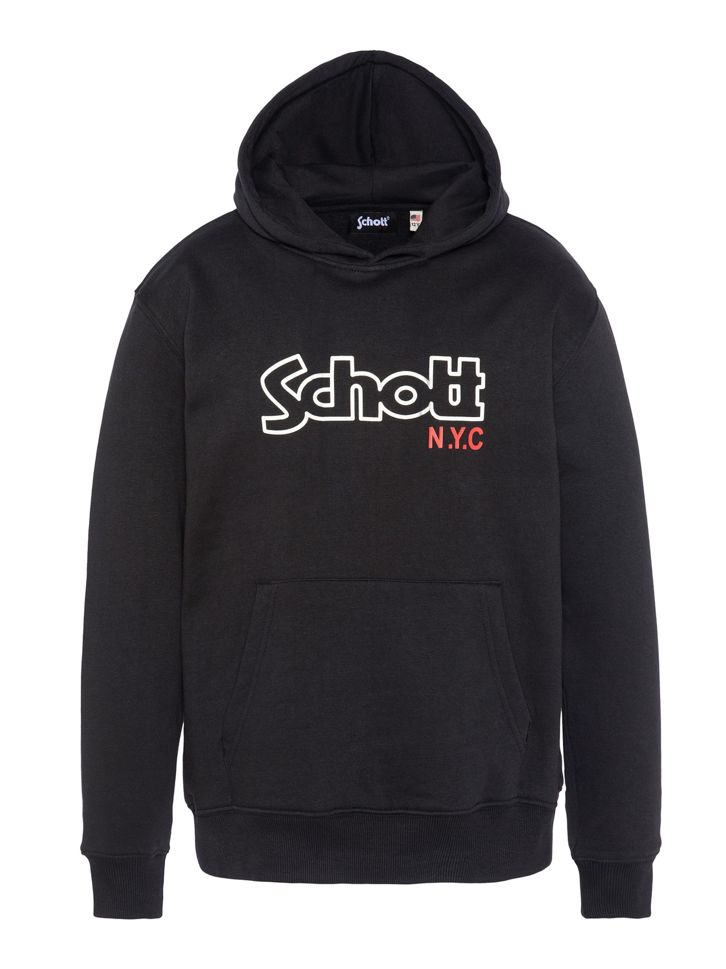 Sweat Schott NYC en noir : devant
