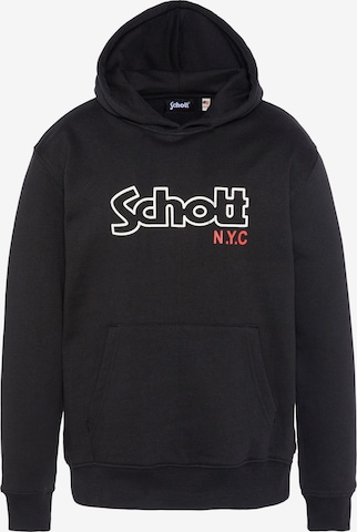 Sweat Schott NYC en noir : devant