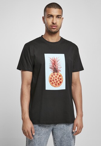 Mister Tee Tričko 'Pizza Pineapple' – černá: přední strana