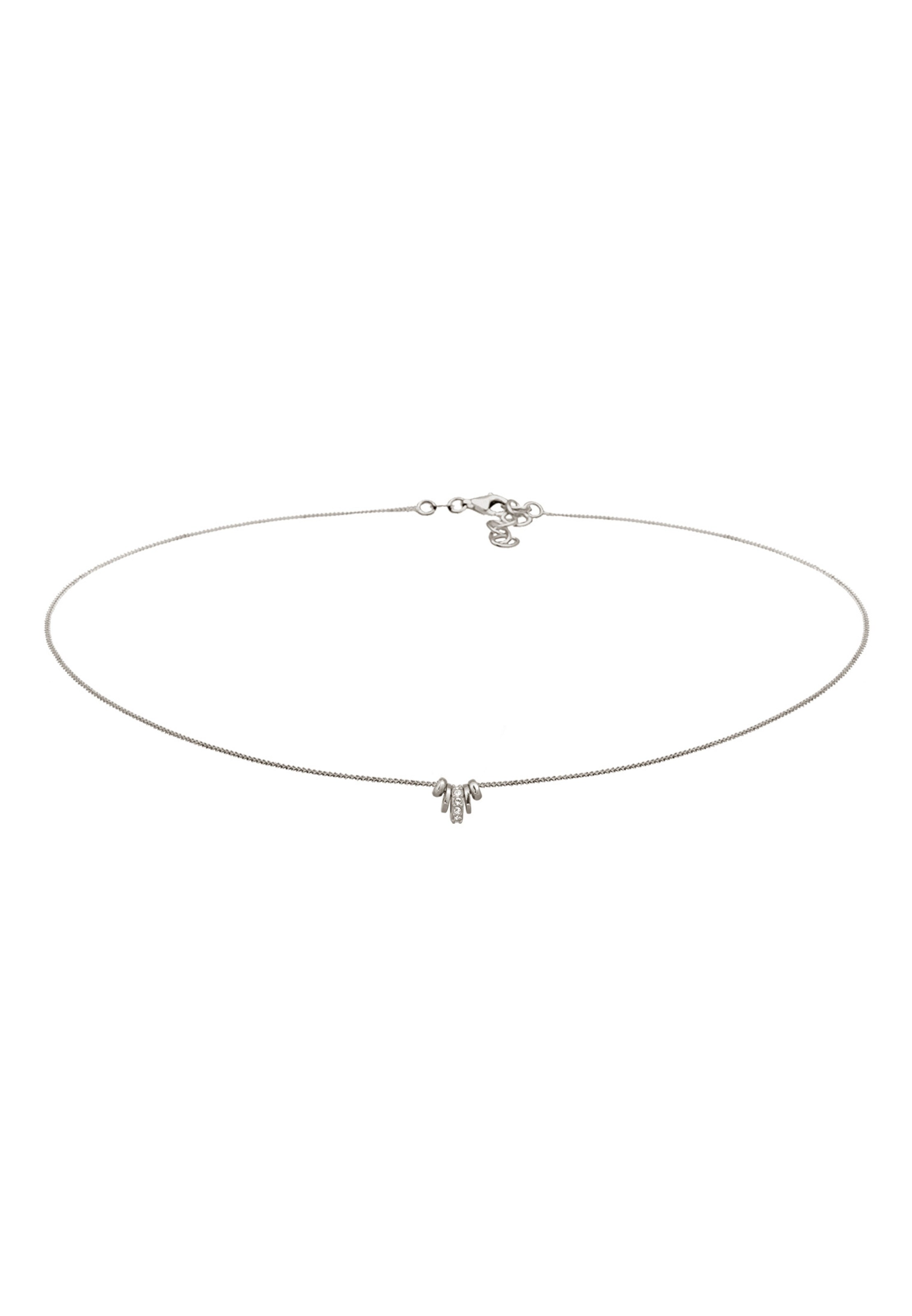 ELLI Kette 'Solitär' in Silber: Vorderseite