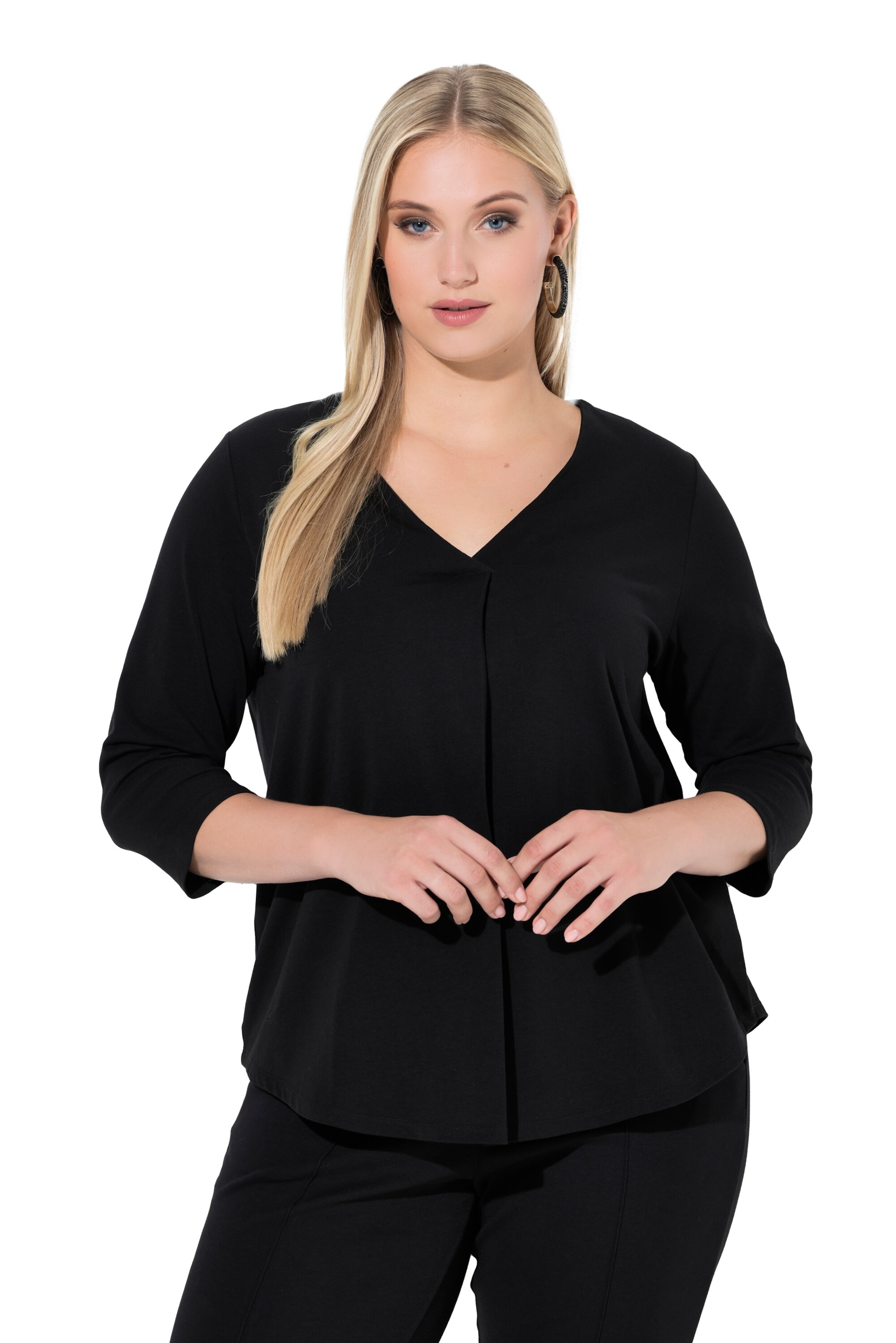 Ulla Popken Shirt in Zwart: voorkant