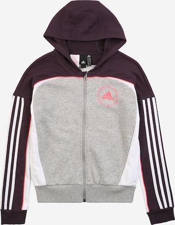 ADIDAS PERFORMANCE Sportief sweatvest in Grijs: voorkant