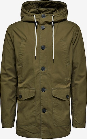 SELECTED HOMME Between-Seasons Parka in Green: front