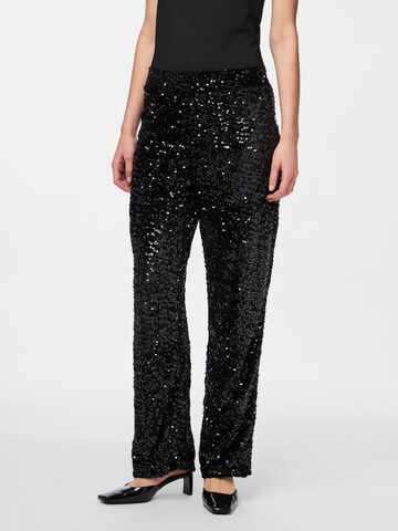 PIECES Wide leg Trousers 'Kam' in Black: front
