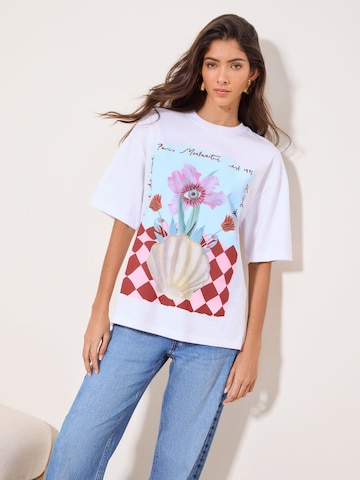 Lipsy Oversized shirt 'Whipstitch' in White