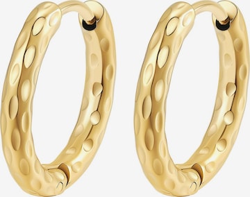 Hey Happiness Oorbellen 'Molten Texture Hoop' in Goud: voorkant