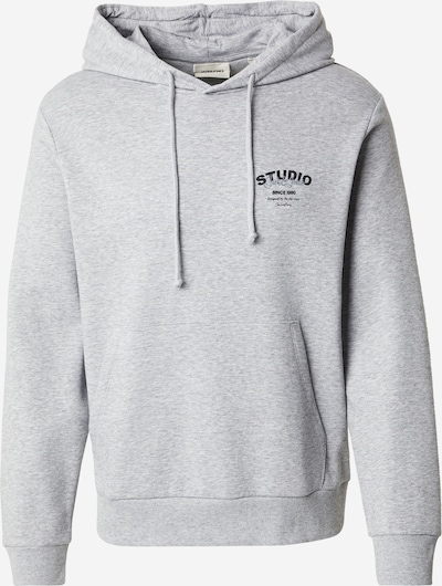 JACK & JONES Collegepaita 'JJYUKI' värissä meleerattu harmaa / musta, Tuotenäkymä