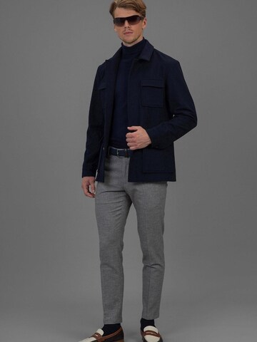 Laurent Vergne Between-seasons coat 'Blois' in Blue