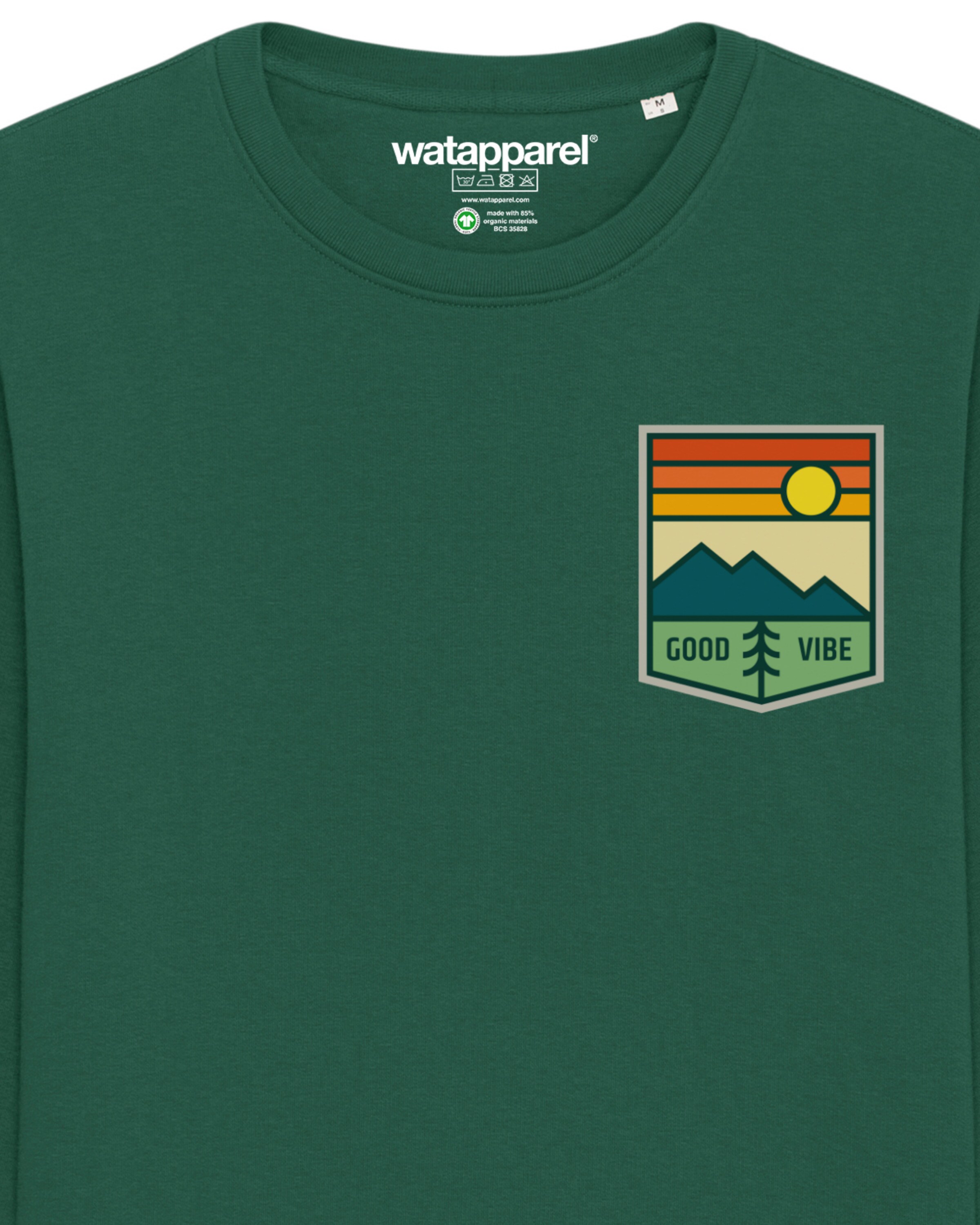 Sweat-shirt ' Good Vibe ' Watapparel en vert