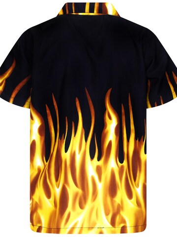 King Kameha Shirt 'Flames' in Gelb