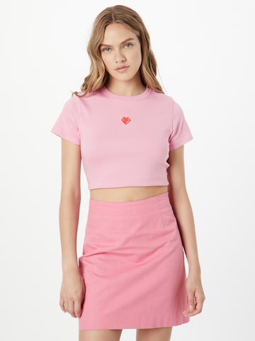 T-shirt Cotton On en rose : devant